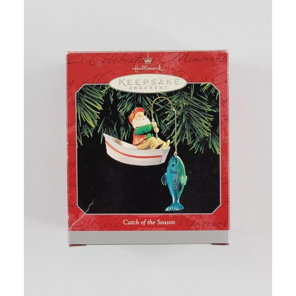 Hallmark Keepsake Ornament "CATCH OF THE SEASON" Santa Fishing - 1998 Christmas